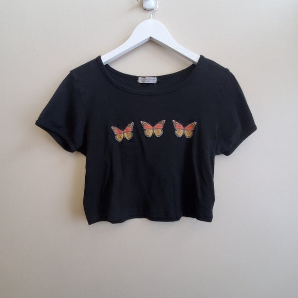 Truly Madly Deeply butterfly crop t shirt, trendy, 100% cotton, small - Picture 4 of 10
